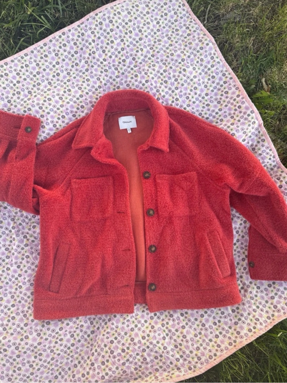Anthropology Greylin Red Teddy Sherpa Jacket